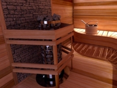 Sawo Aries okrągły zamontowany w saunie